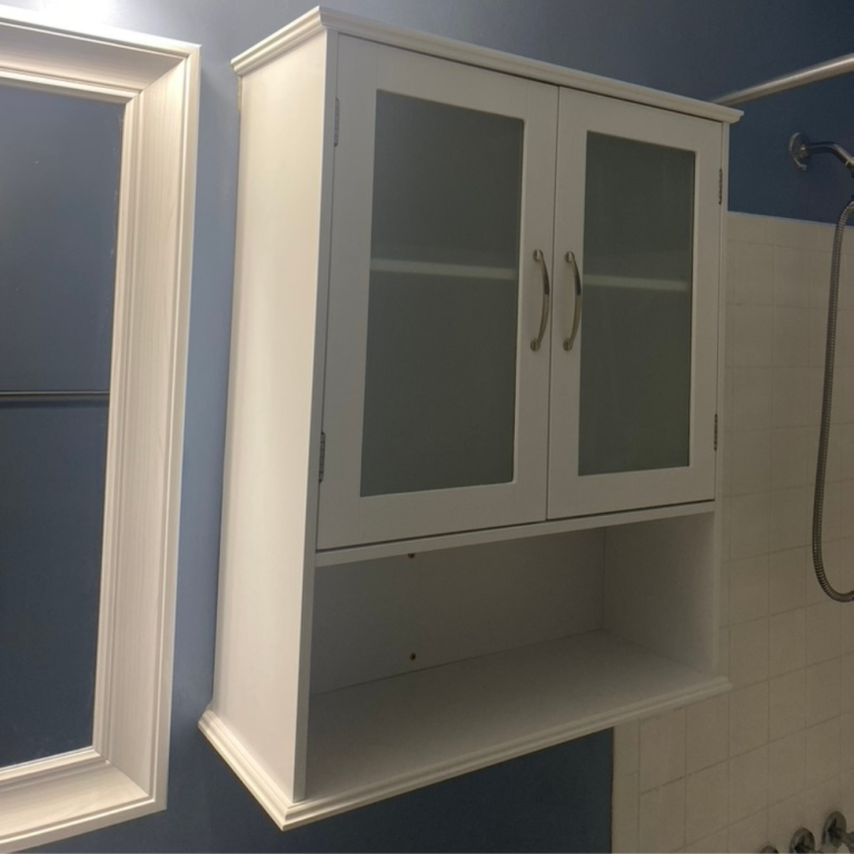 bathroom cabinet install