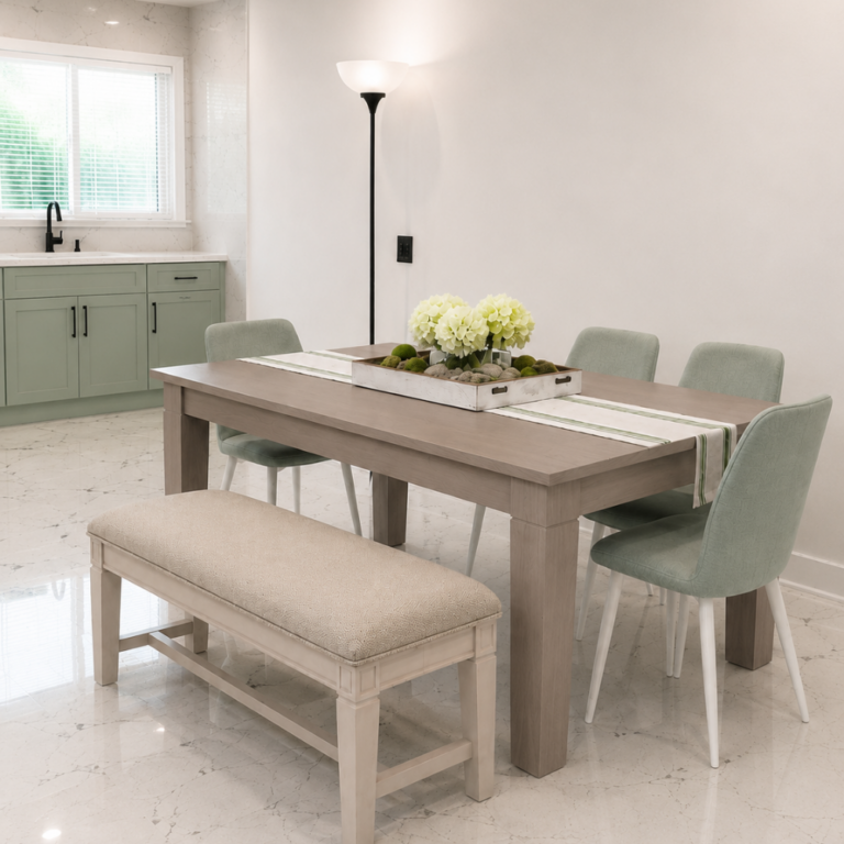bench with chair table set