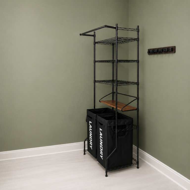 laundry basket rack assembly